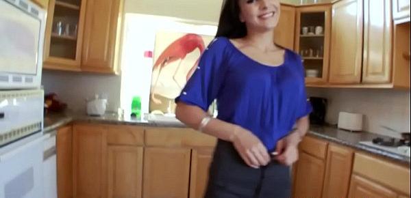  Real milf jerking dick in the kitchen